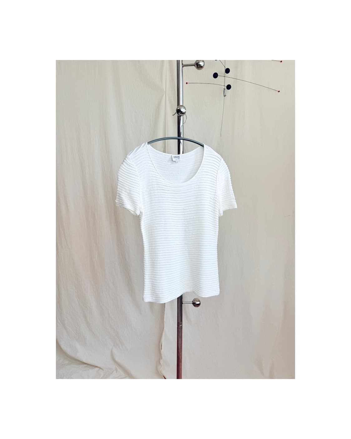 Armani Collezioni 화이트 플리츠 니트 탑 상품이미지1