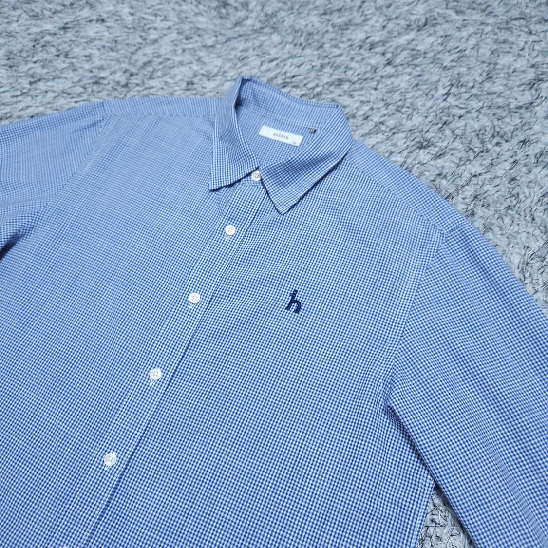 헤지스)100 남자 마이크로 체크셔츠남방 / 왕눈이샵 상품이미지4