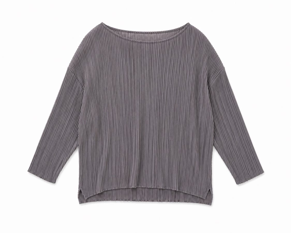 플리츠 7부 티셔츠 차콜 F 상품이미지1