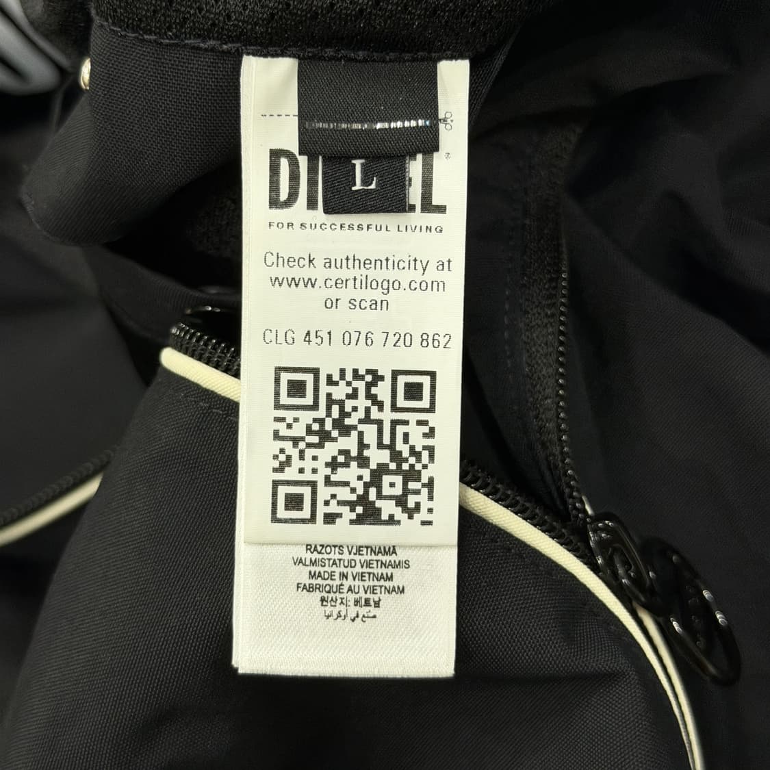 디젤 J 하이브스 콘트라스트 파이핑 윈드브레이커 블랙 L 상품이미지5