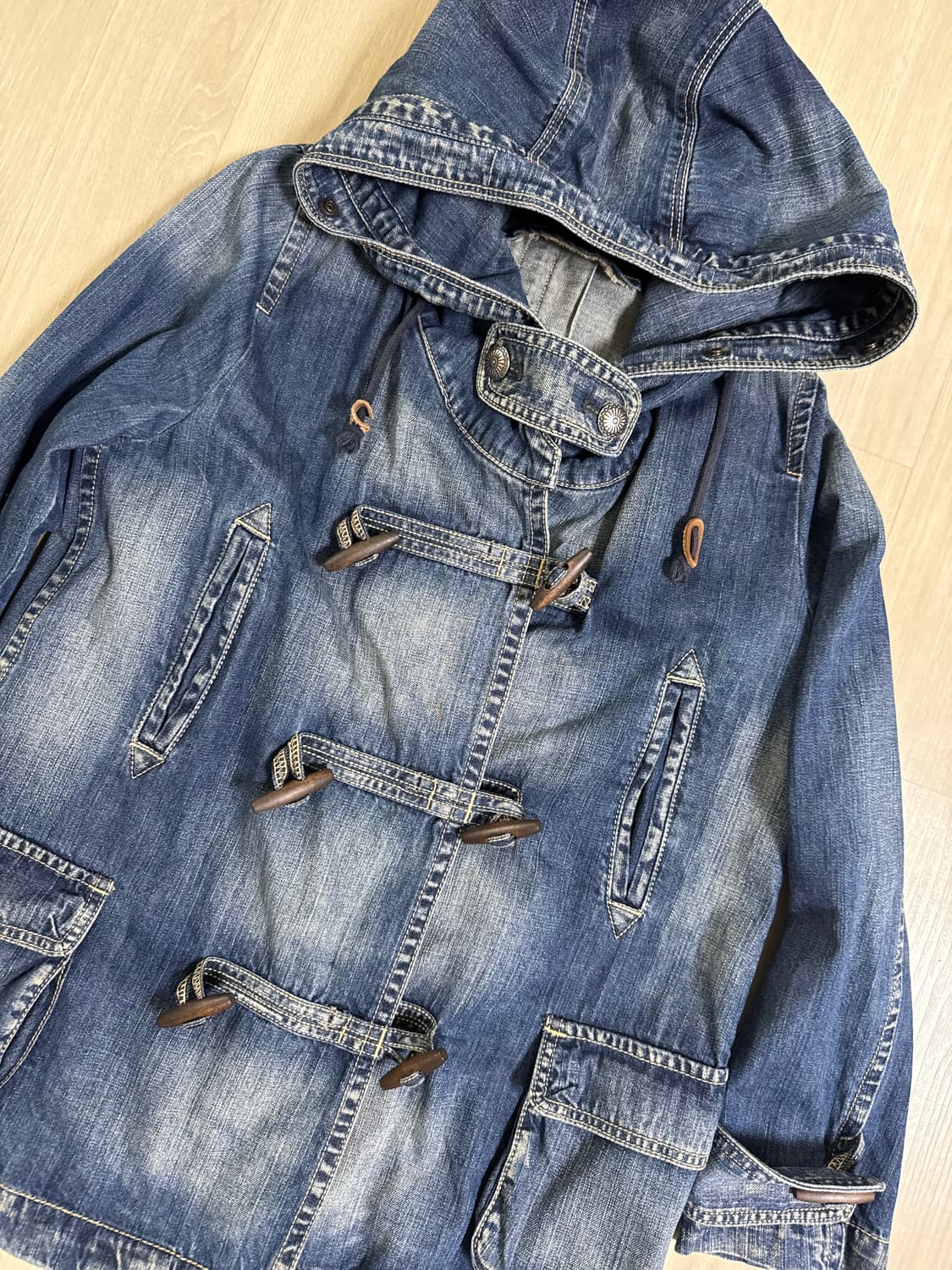 빈티지 데님 떡볶이 후드 자켓 상품이미지3