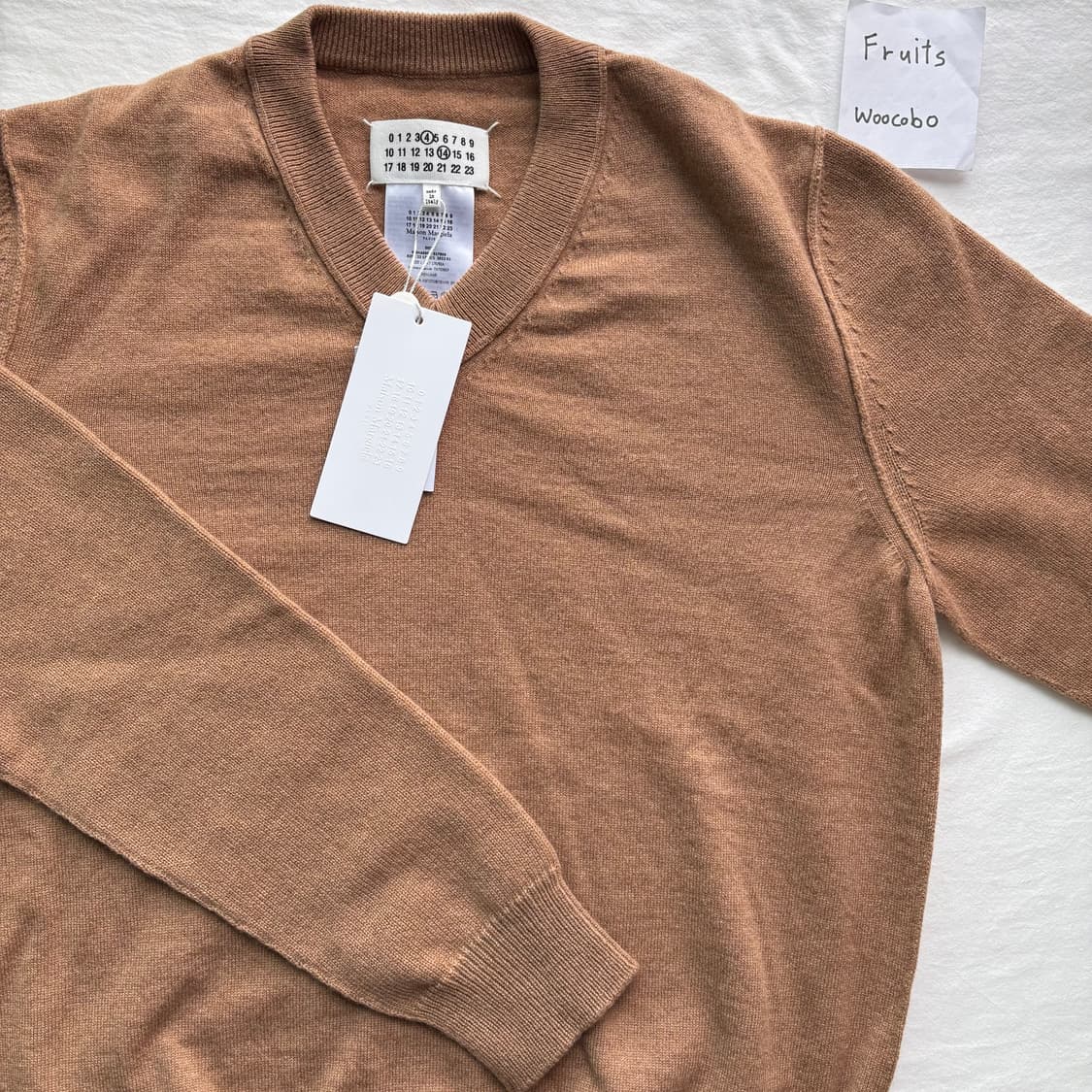 [XL] 마르지엘라 캐시미어 브이넥 니트 카멜 상품이미지2