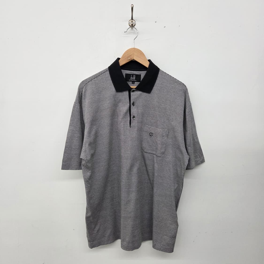 던힐 체크 패턴 반팔 카라티 폴로티 남L 상품이미지1