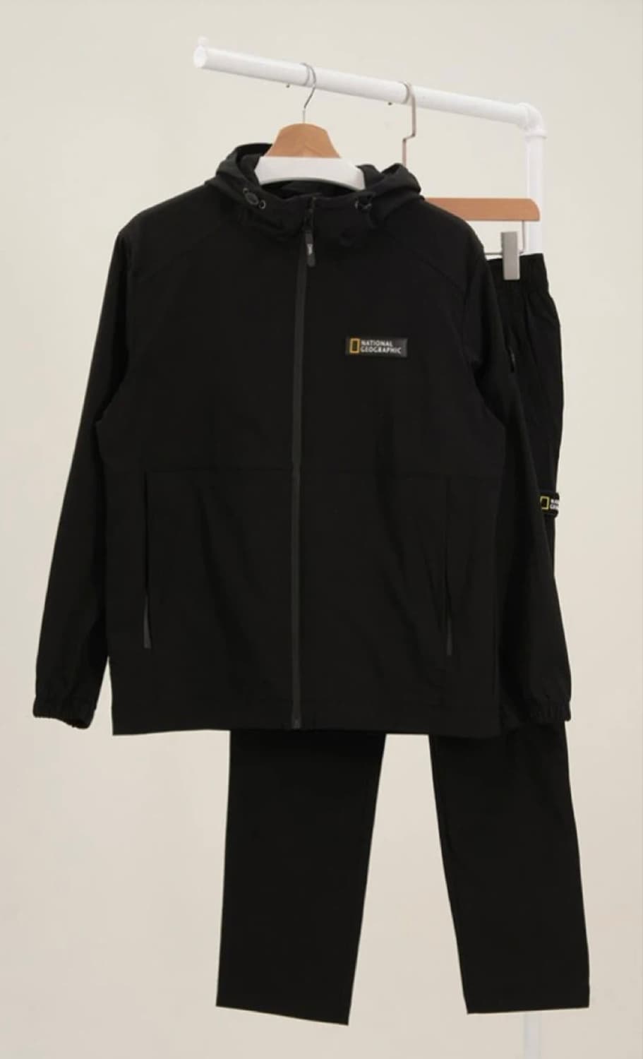 내셔널지오그래픽 로고 패치 집업 후드 자켓 & 팬츠 세트 상품이미지1