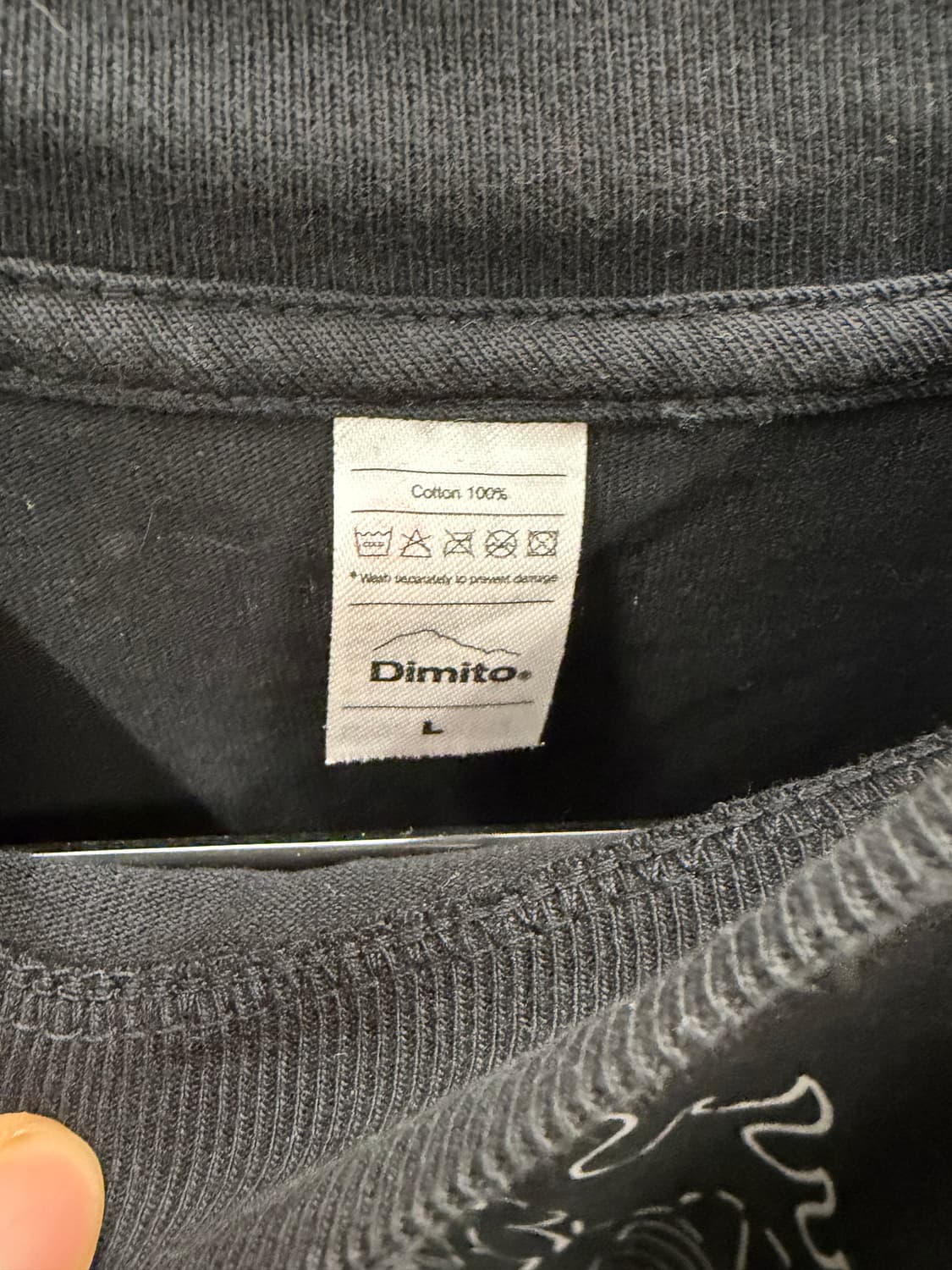 디미토 블랙 긴팔 티셔츠 L 상품이미지3