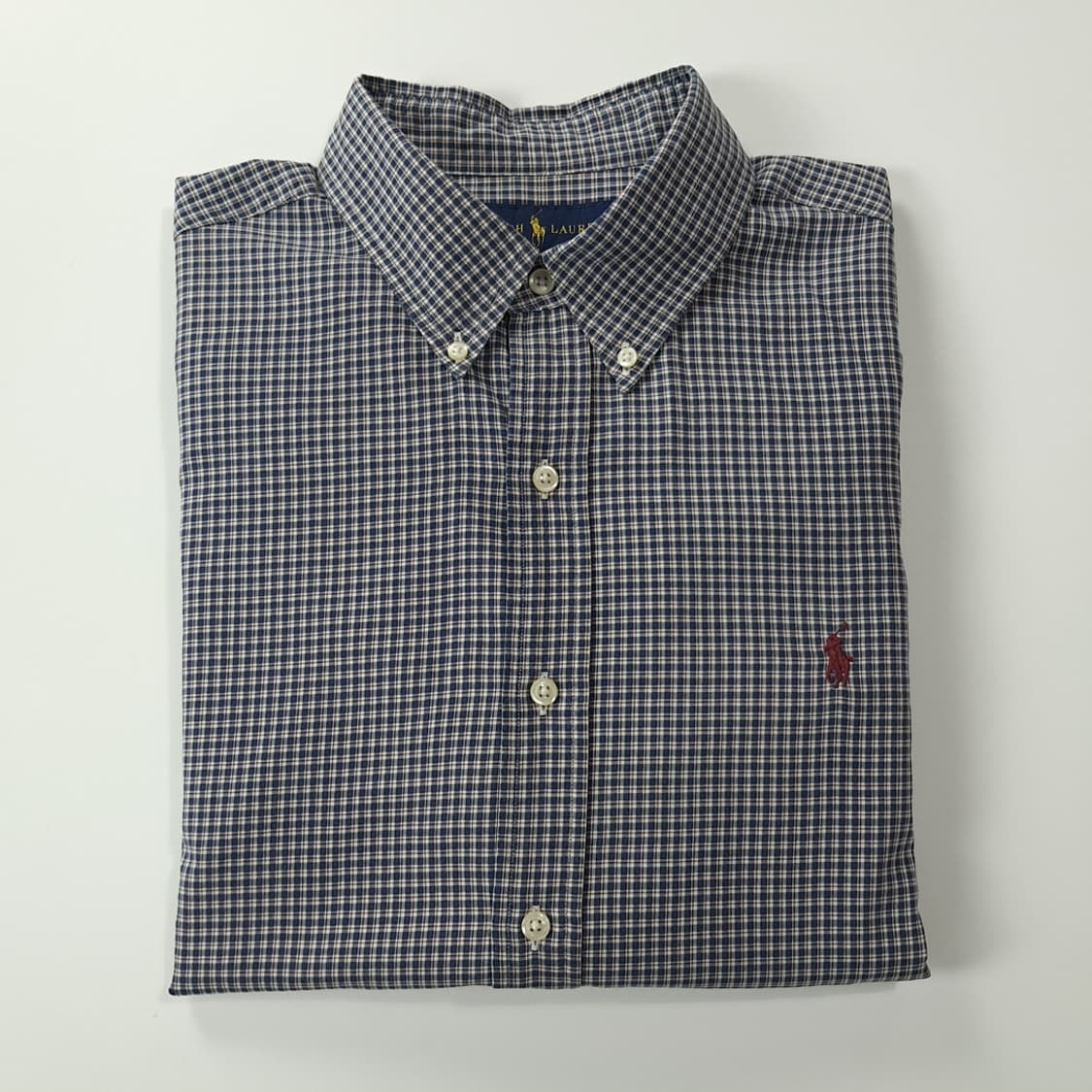 CK305 XL 폴로 00s 네이비 마이크로 타탄체크 셔츠 남방 상품이미지7