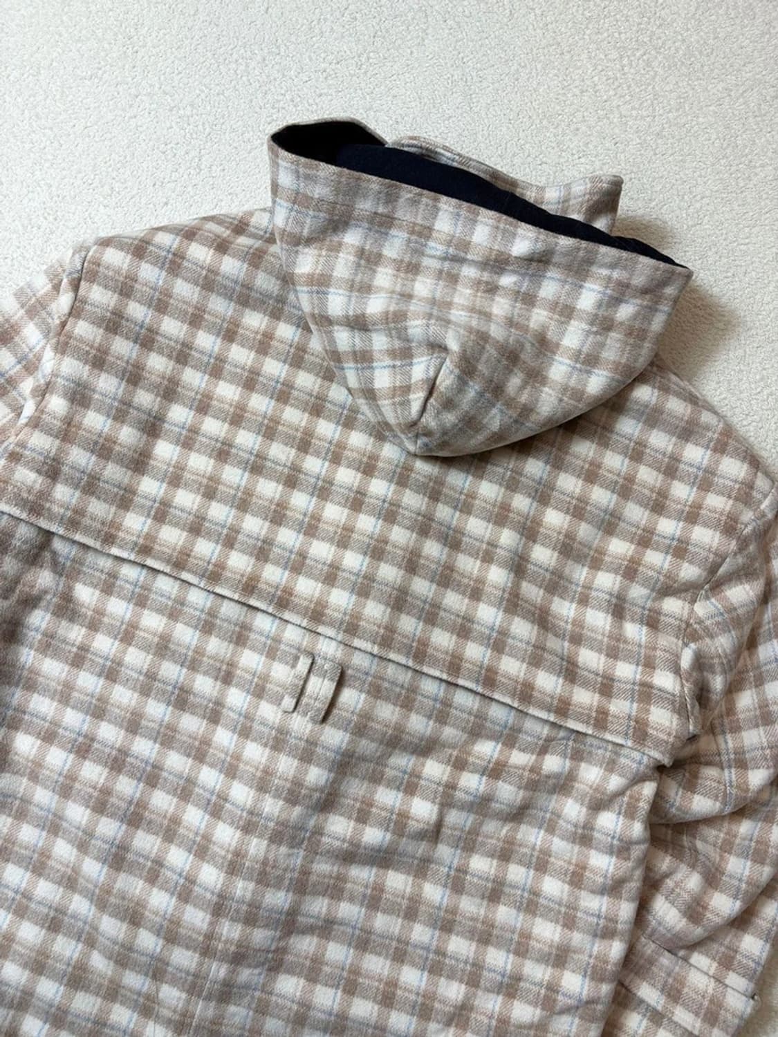 OiOi 오버핏 체크 더플 후디 코트 PN6832 상품이미지8