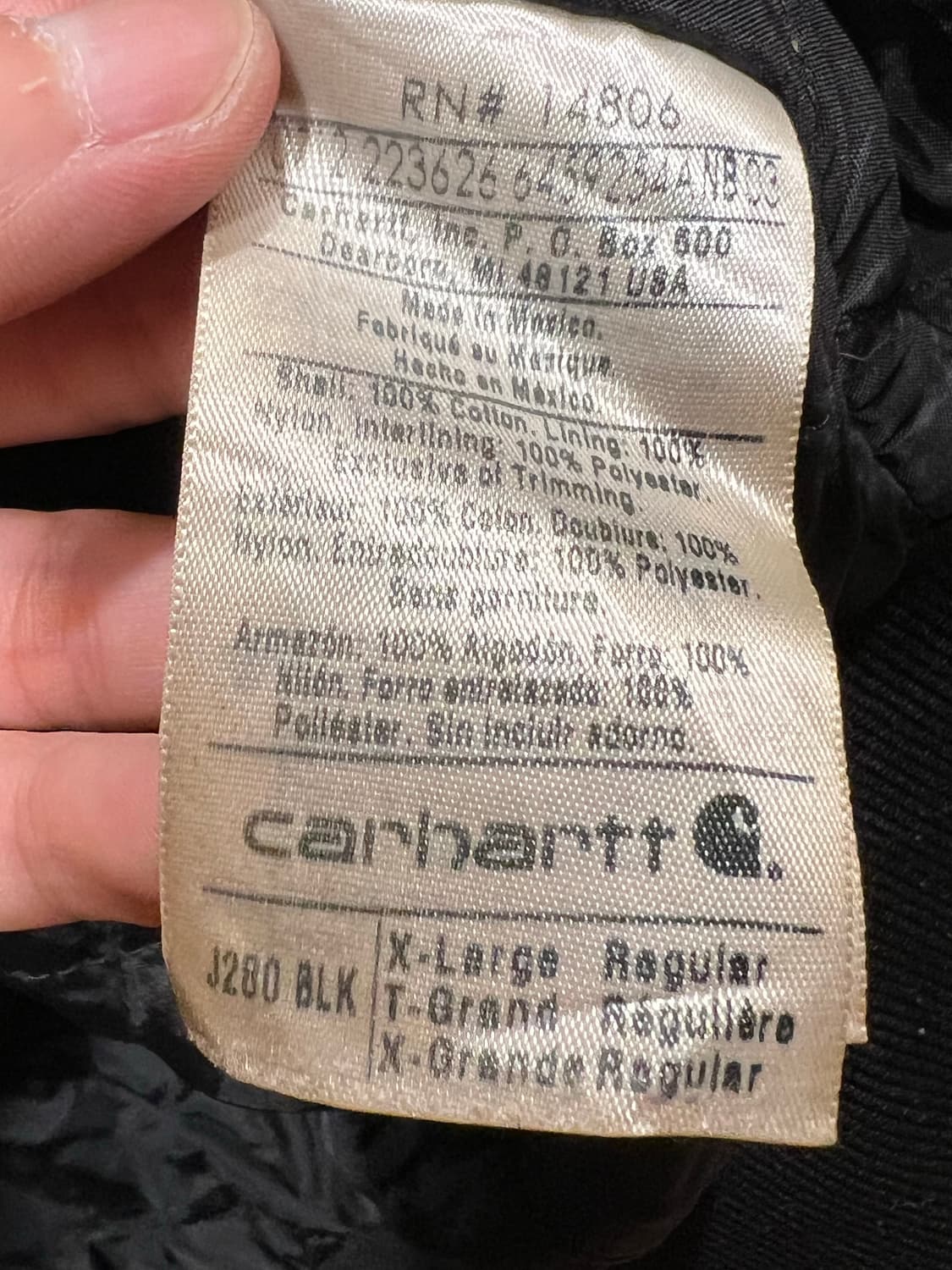 00s 칼하트 J280 워시드 덕 액티브 자켓 BLK XL 상품이미지6
