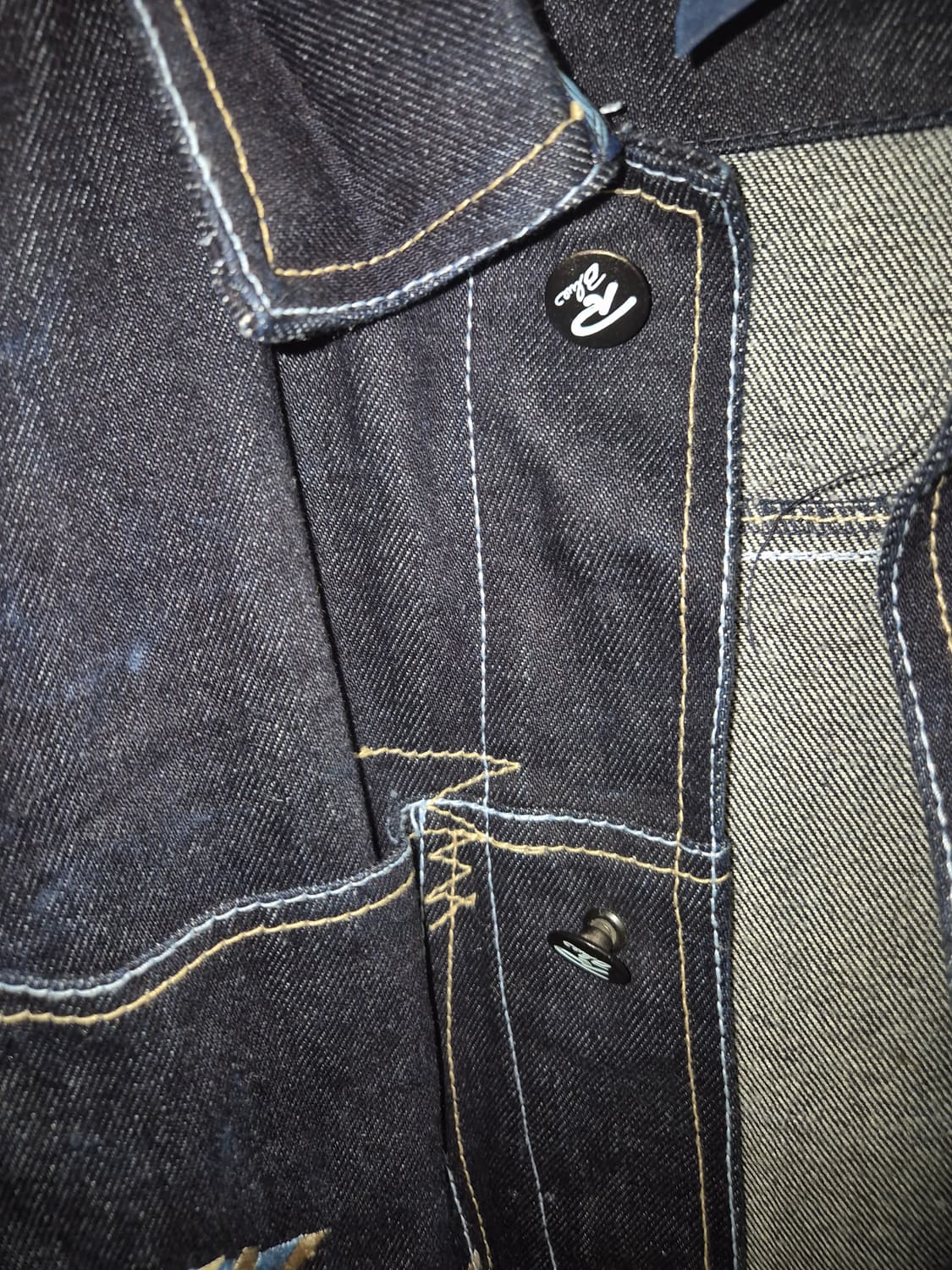 2000s 데님 청자켓 유니크 디자인 상품이미지3