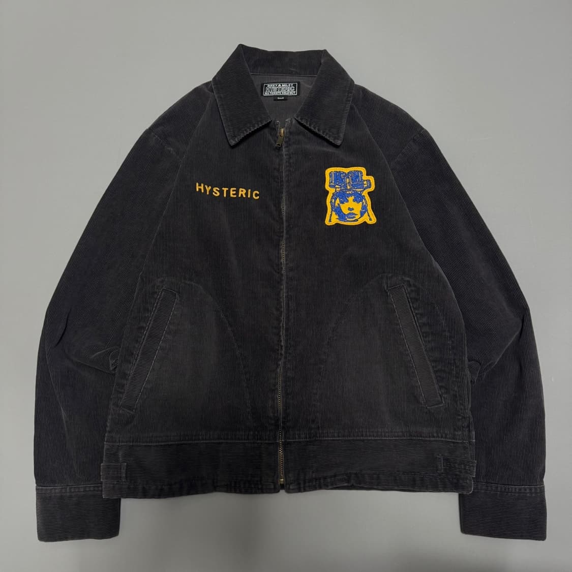히스테릭글래머 차콜그레이컬러 자수 패치 칼리지 코듀로이 자켓  상품이미지10
