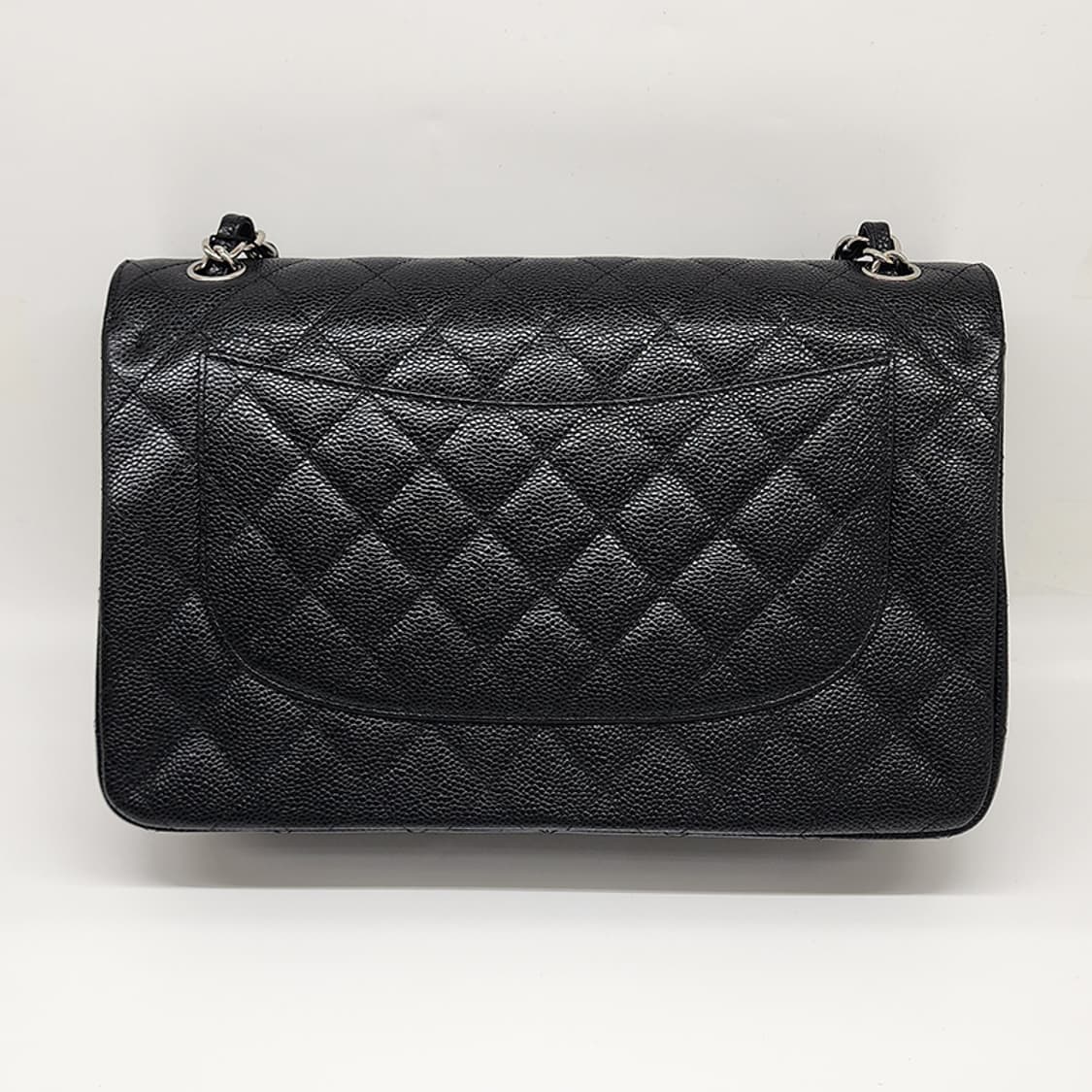 샤넬 캐비어 은장 클래식 라지 숄더백 #18 상품이미지3