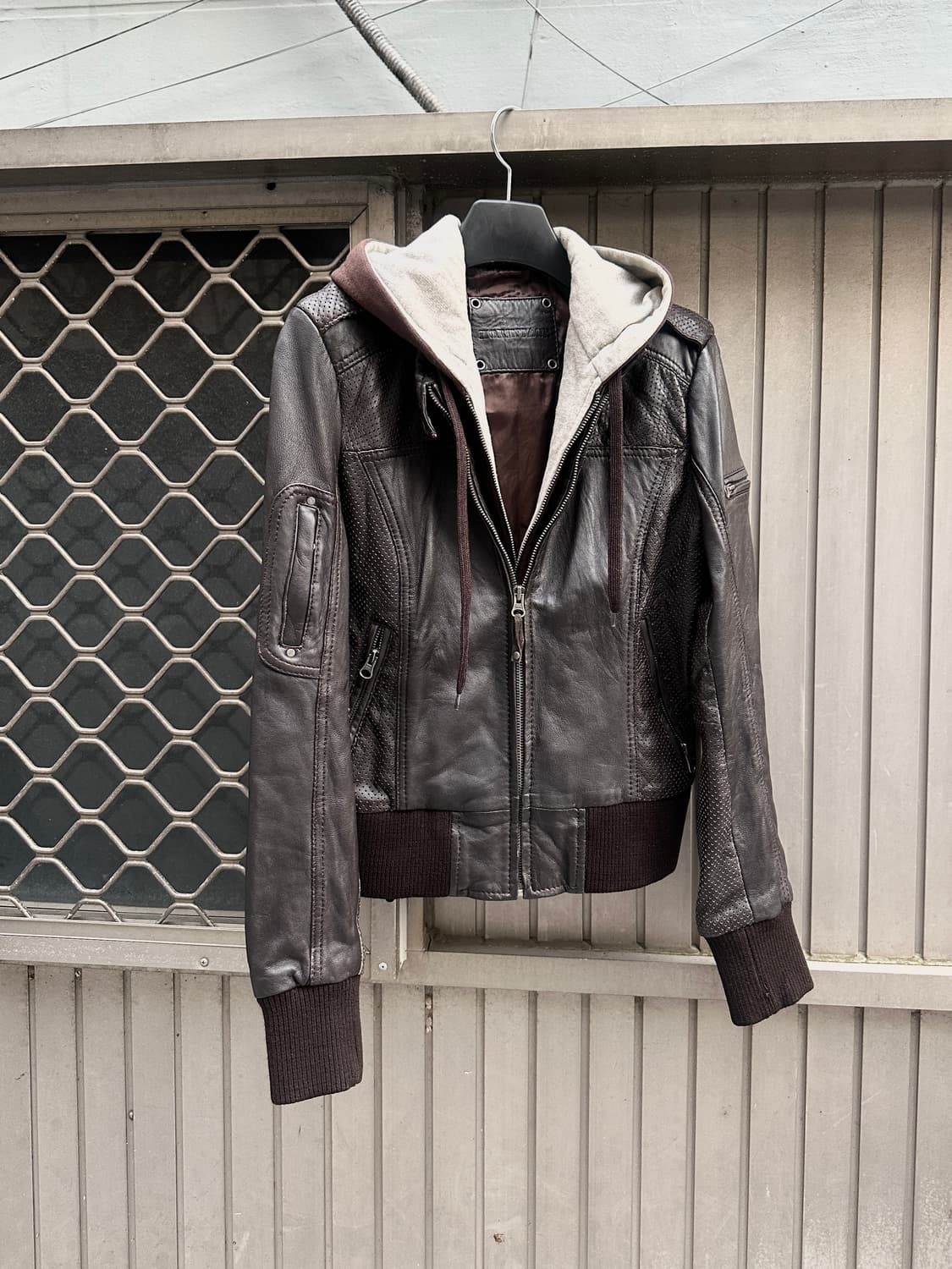 KORINTAGE lambskin hood layered jacket 상품이미지4