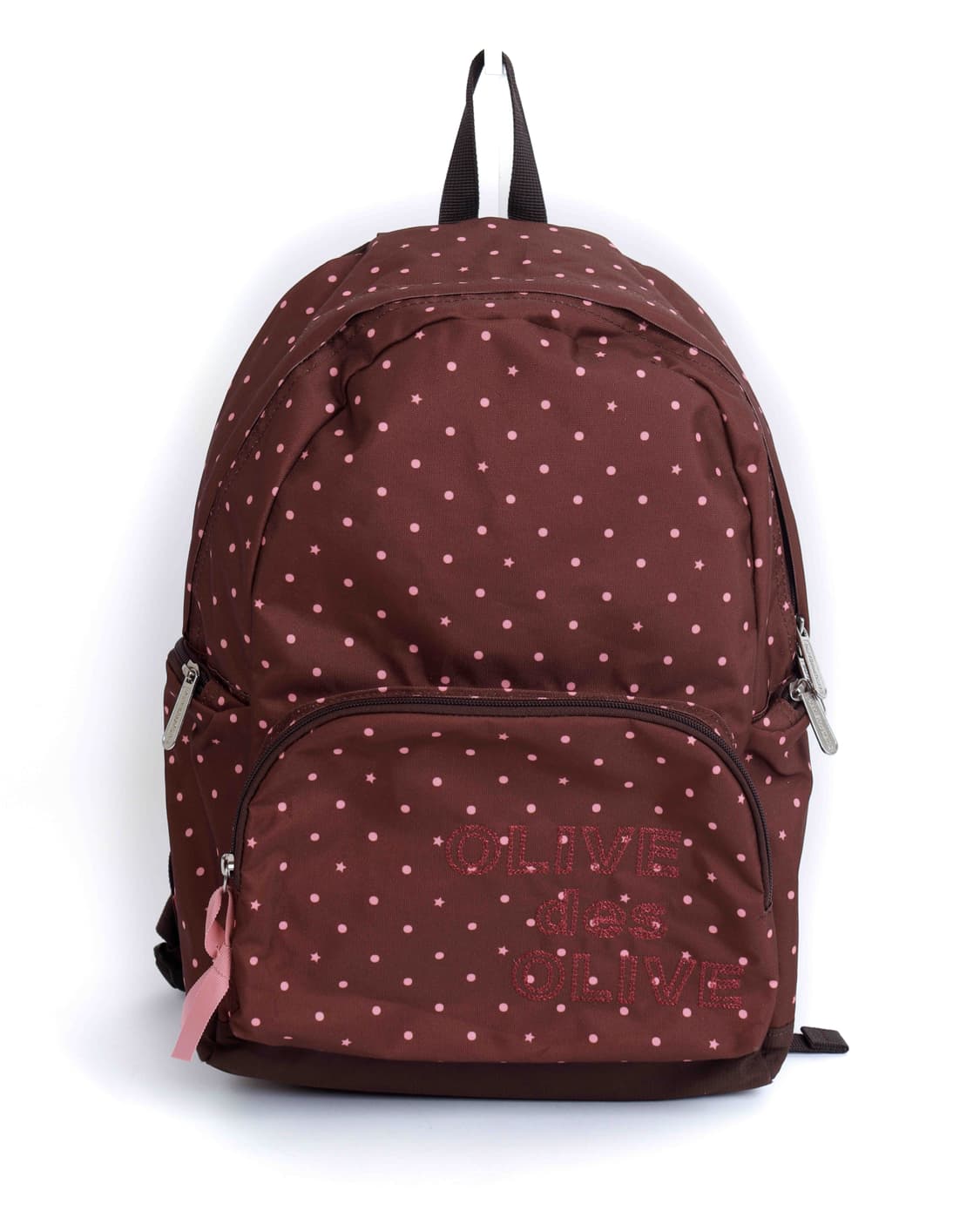 [OLIVE des OLIVE] 핑크 브라운 폴카도트 백팩 상품이미지1