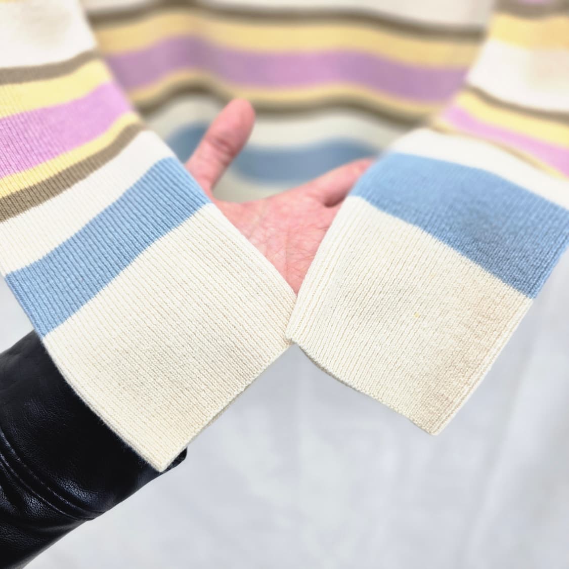 빈폴 여성 스트라이프 긴팔 모 니트 상품이미지4