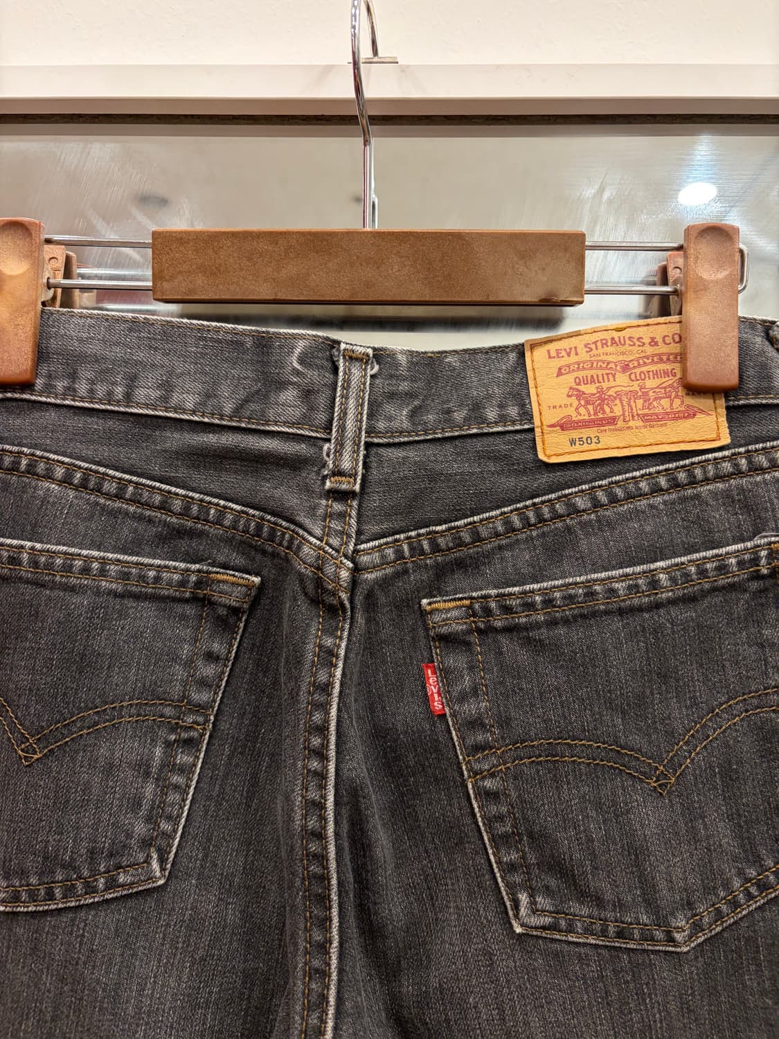 00s Levis 리바이스 503 흑청 데님 팬츠 (29inch) 상품이미지5