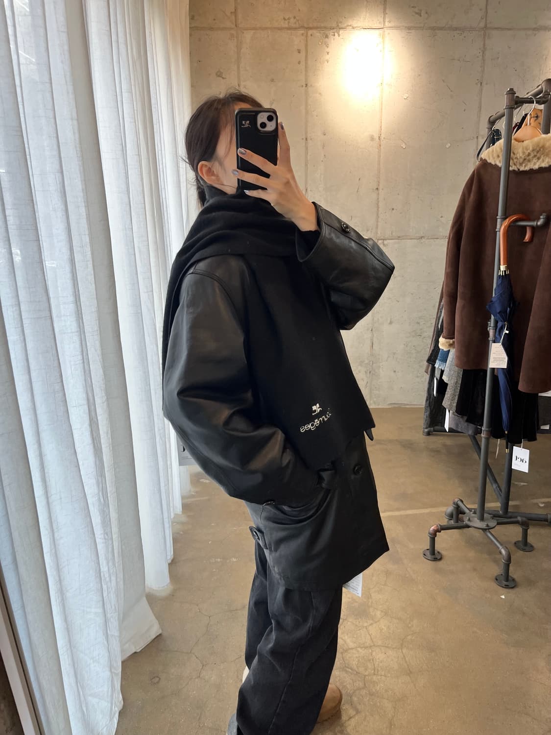 COURREGES 꾸레쥬 머플러 블랙 상품이미지3