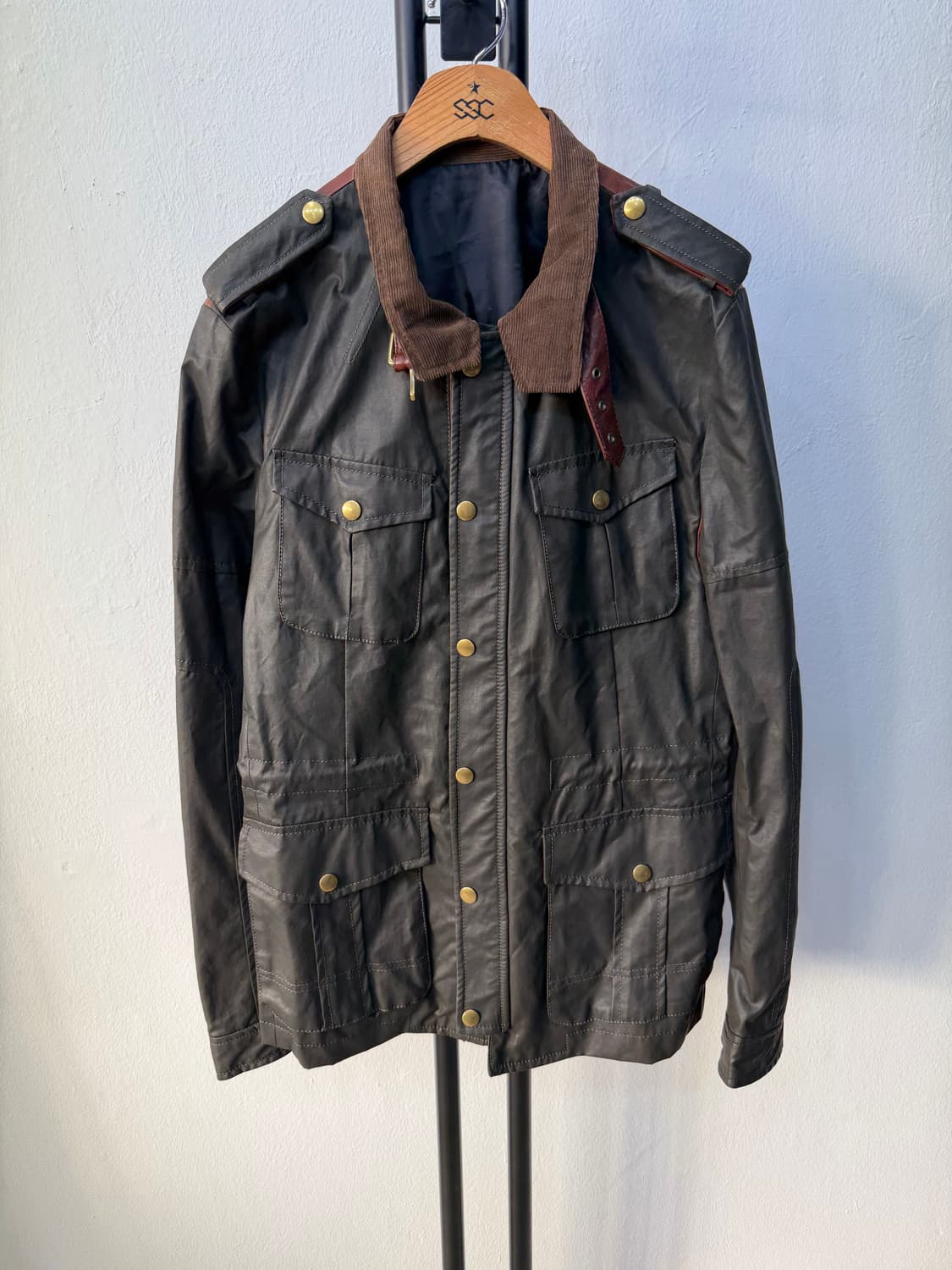 정품) 시스템옴므 한섬 코듀로이 카라 양가죽 자켓 100 상품이미지1