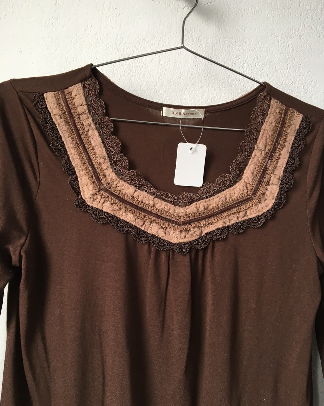 Axes femme lace ribbon point sleeve 상품이미지4
