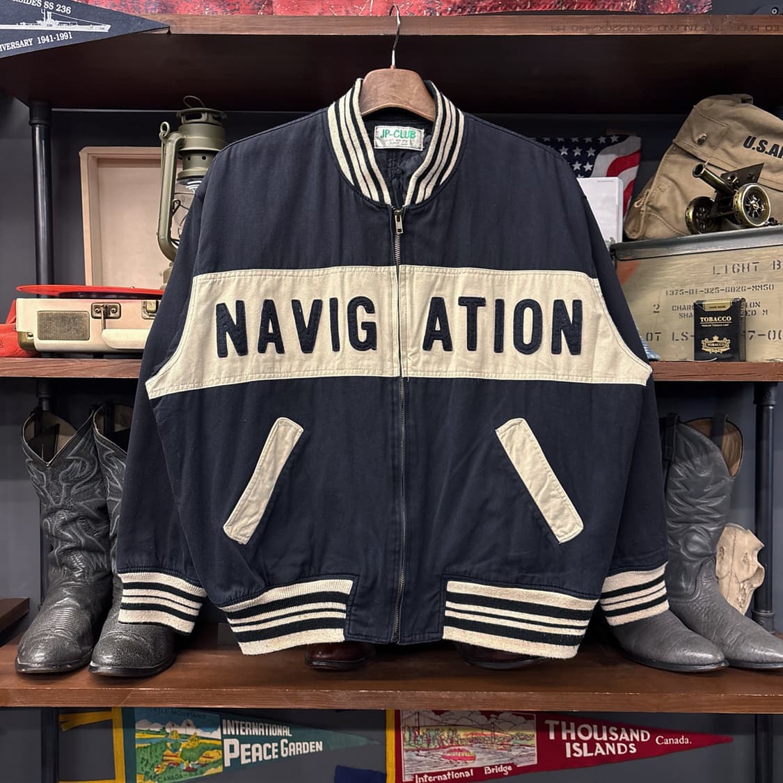 90s JPN 빈티지 자수 레터링 코튼 바시티 자켓 N934 상품이미지1