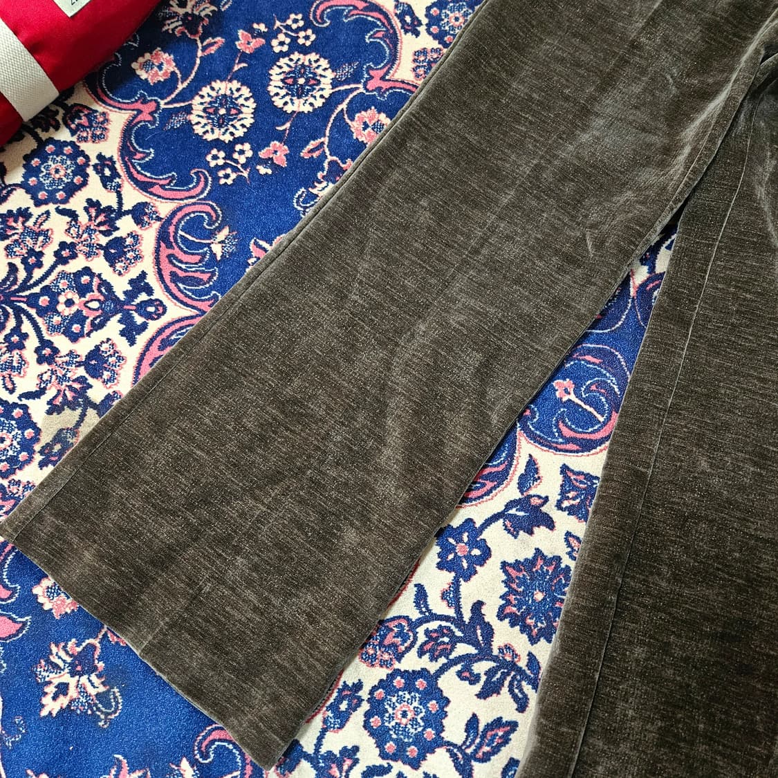 르팬시(LEFANCY) 워시드 벨루어 코튼 와이드 팬츠 S size 상품이미지3