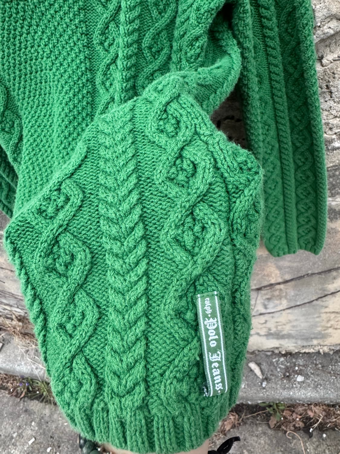 폴로 진스 랄프로렌 빈티지 우먼 케이블 후드 니트 m 상품이미지3