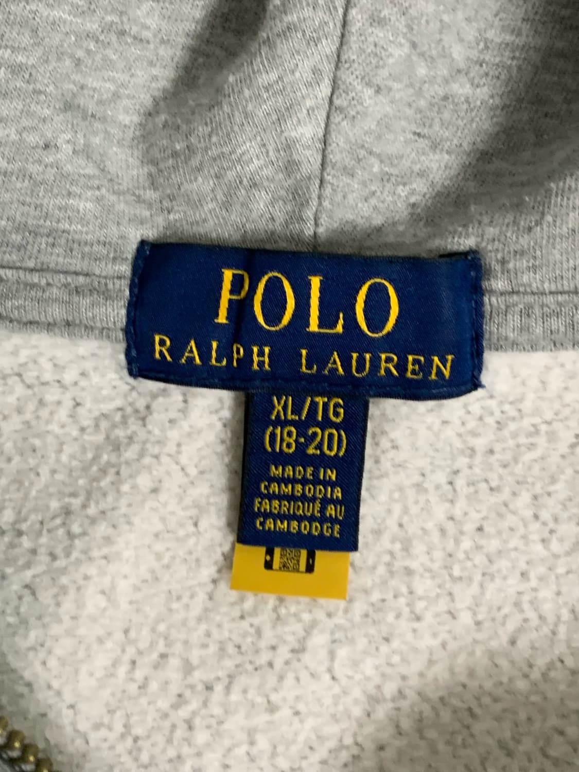 폴로 그레이 기모 후드집업 상품이미지2