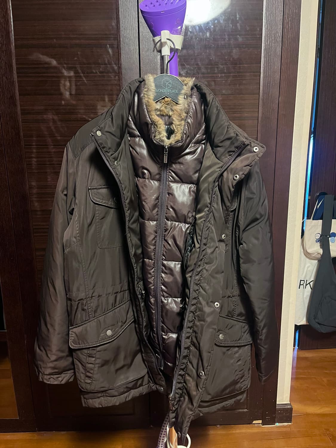 [남녀공용M]빈티지 프라운 패딩점퍼 상품이미지1