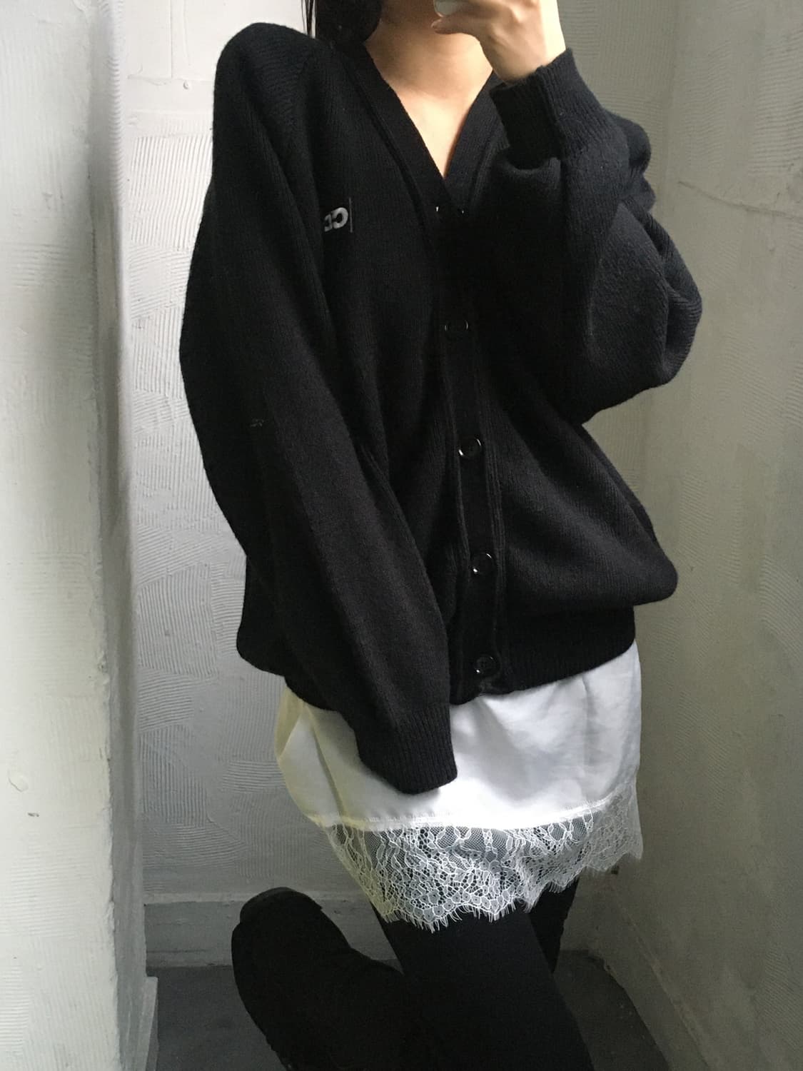 Comme des Garcons 꼼데가르송 블랙 로고 가디건 상품이미지3