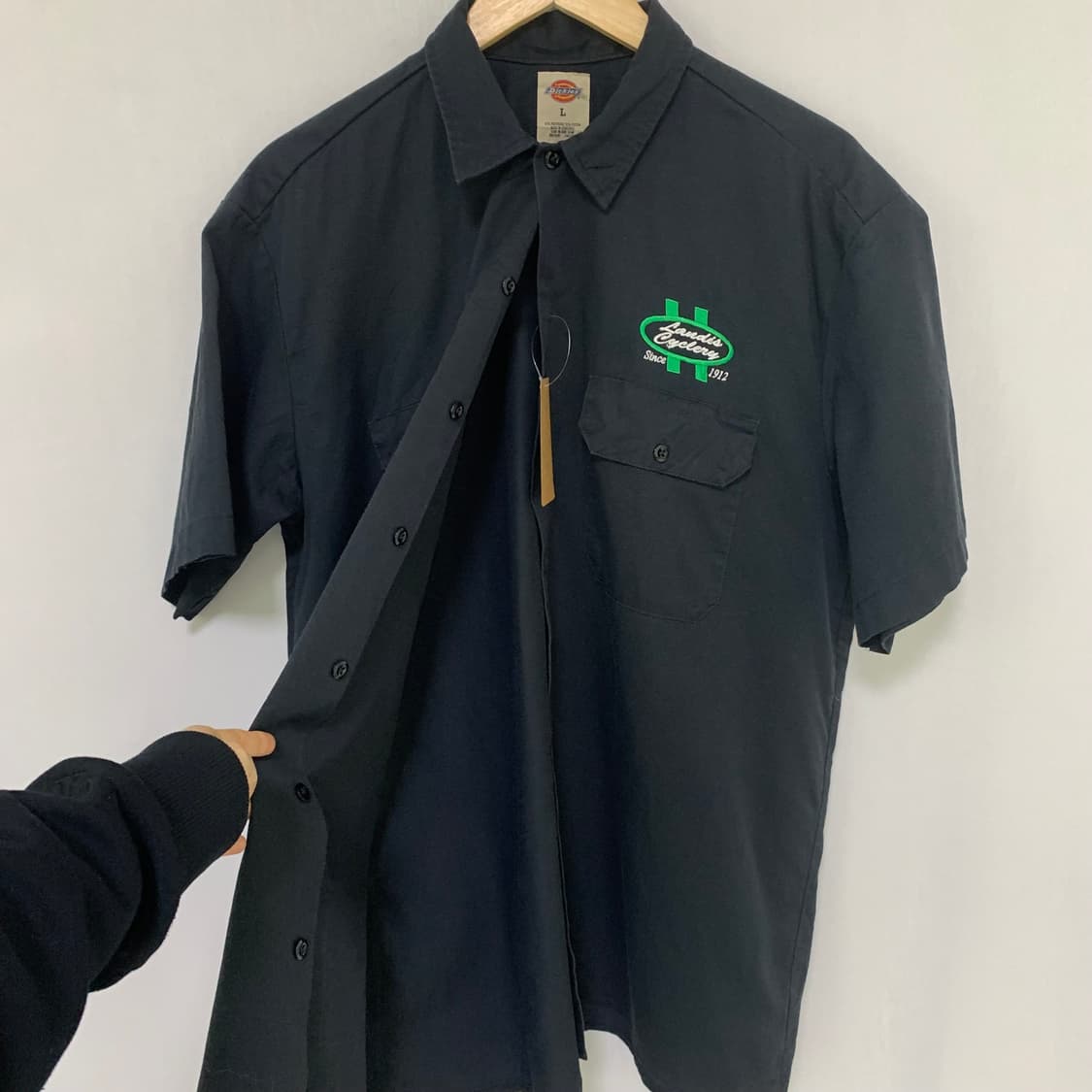 디키즈 다크 네이비 오버핏 반팔 워크셔츠 남성 L 남녀공용 상품이미지8