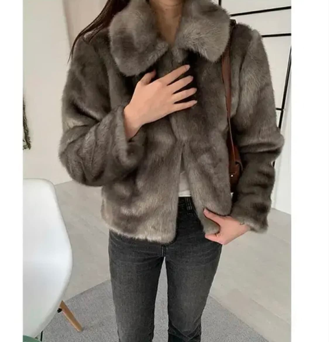 밍크 털 퍼자켓 블랙 상품이미지4