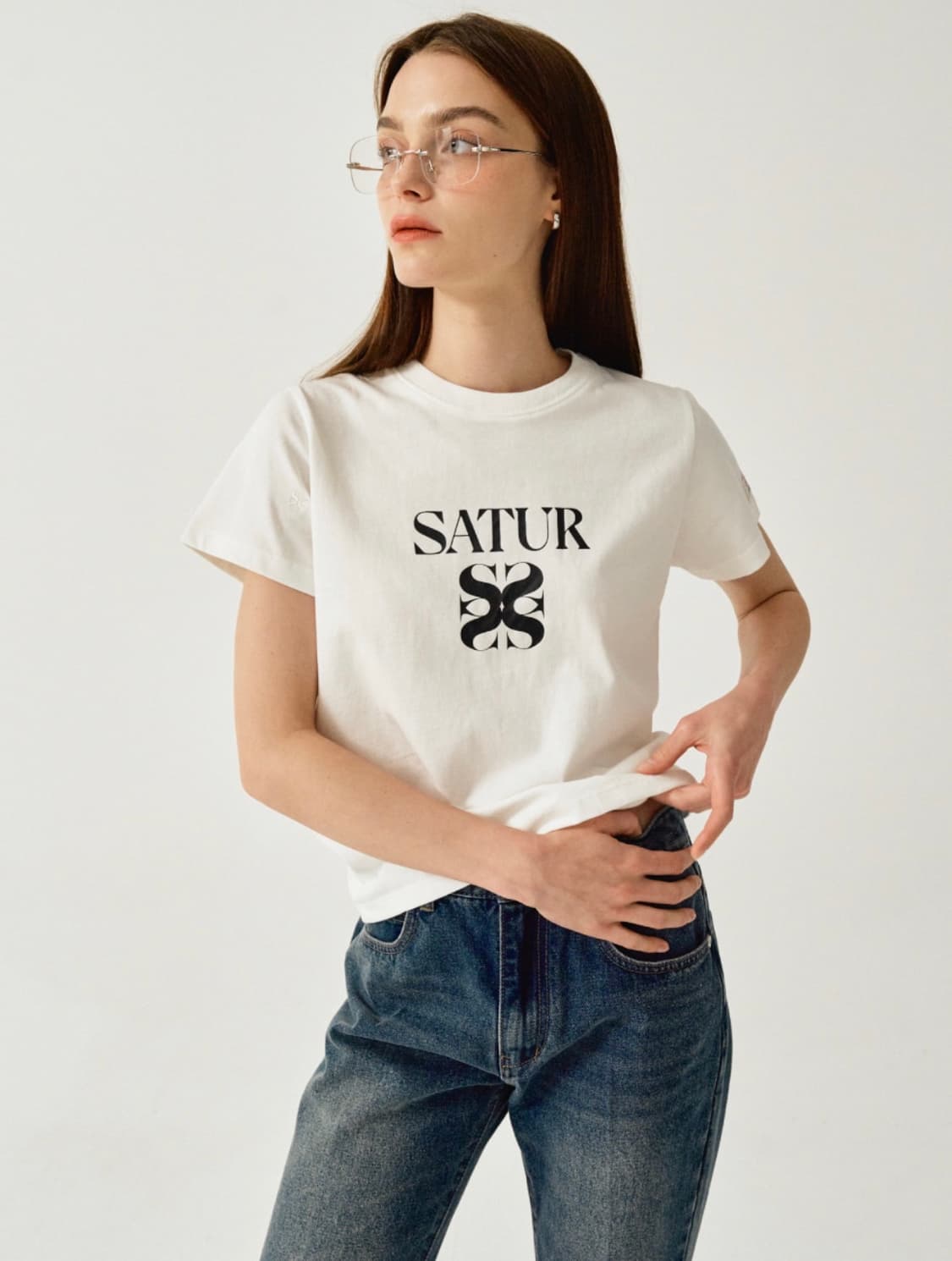 세터 클래식 로고 반팔 티셔츠 화이트 우먼 S  상품이미지2