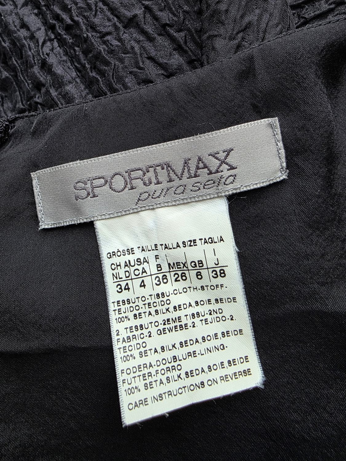 SPORTMAX 스포트막스 블랙 퓨어실크100 원피스 상품이미지5