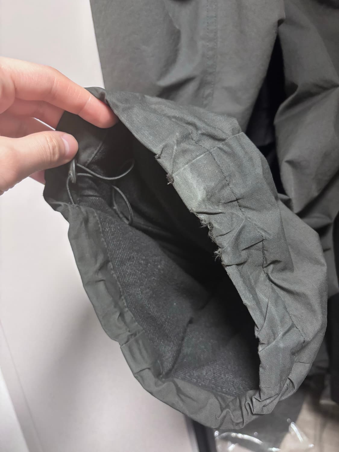 [M] 아모멘토, 24FW 코튼 나일론 퍼티그 팬츠, 블랙 상품이미지6