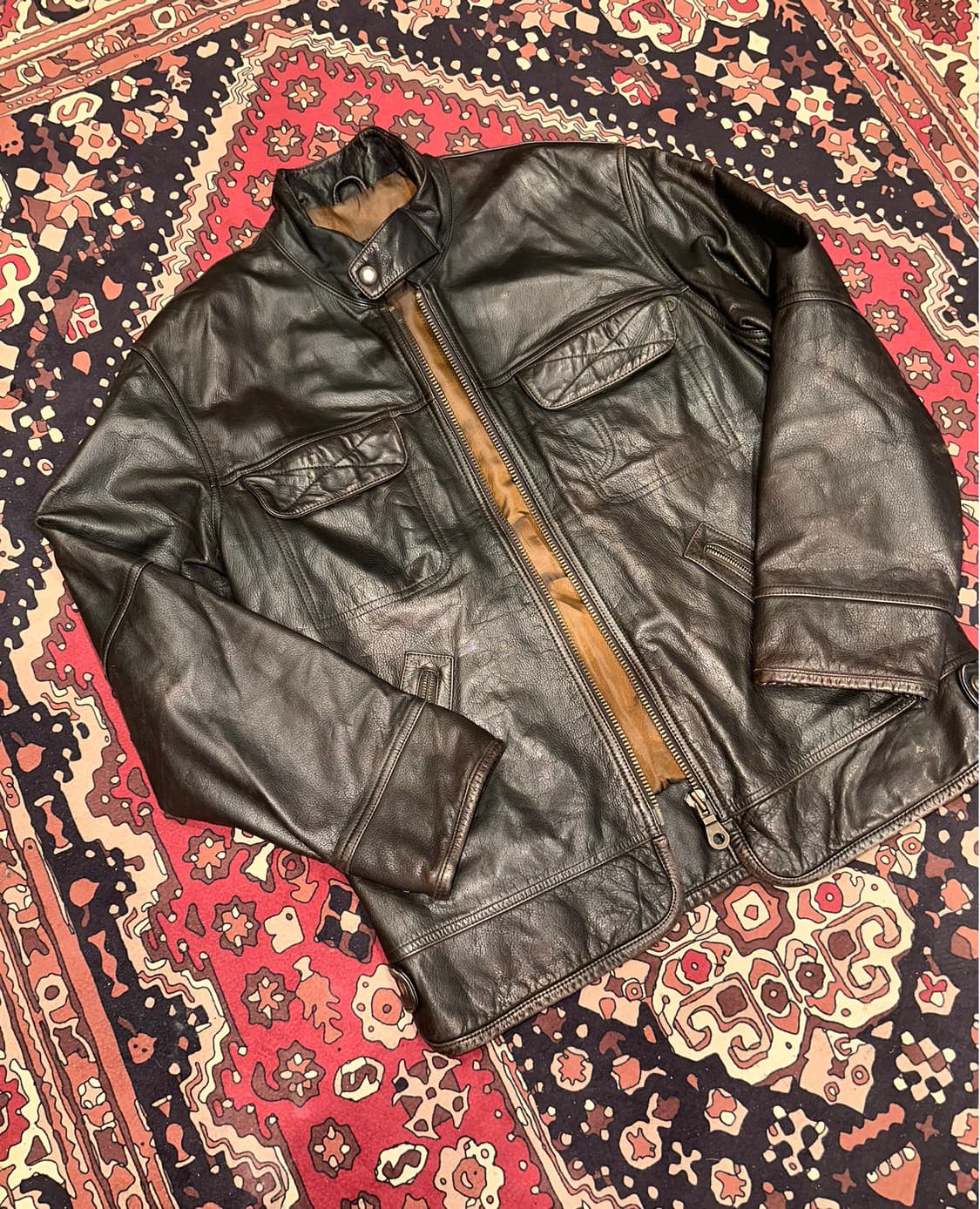 ( XL-2XL ) 워크웨어 아메카지 빈티지가죽 레더자켓 에이징가죽 상품이미지6
