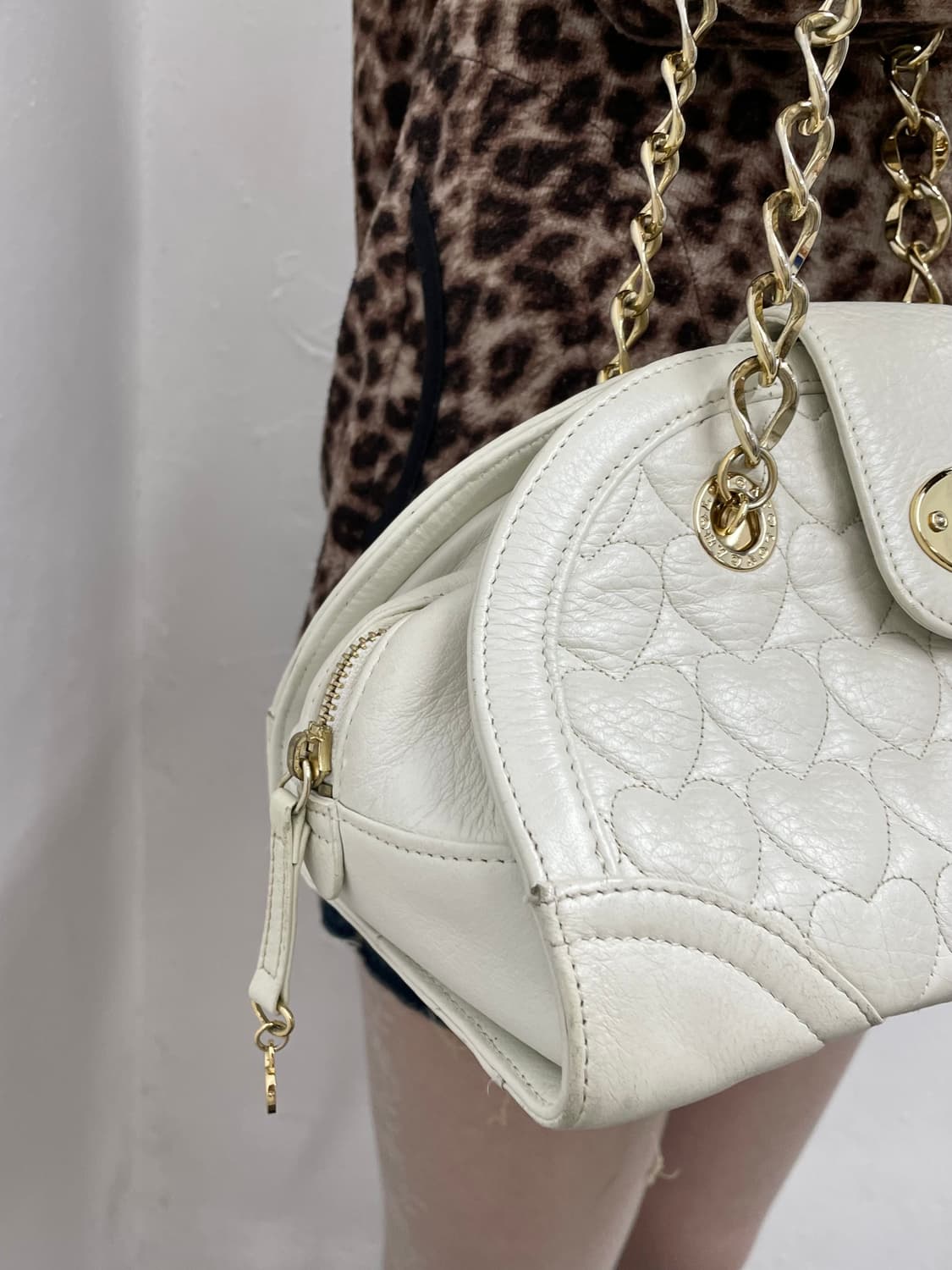 러브캣 화이트 퀼팅 갸루 체인백 상품이미지4