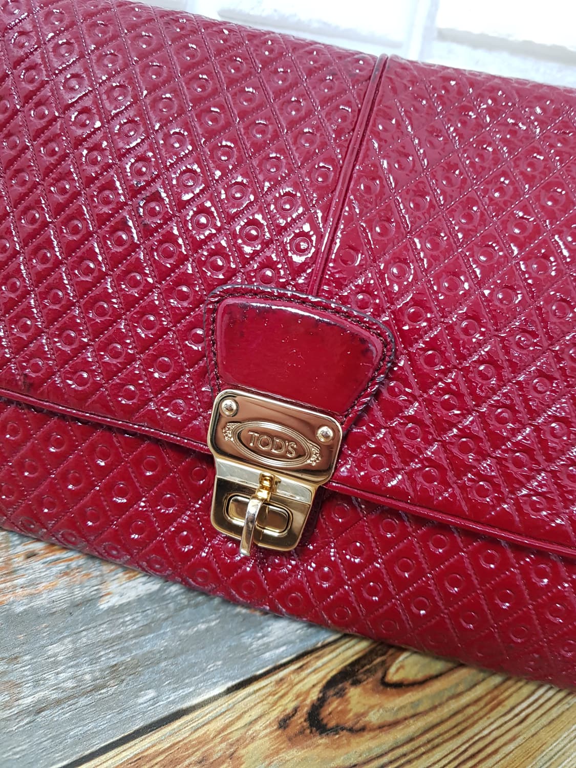 [정품] 토즈 페이던트 버건디 클러치 상품이미지4