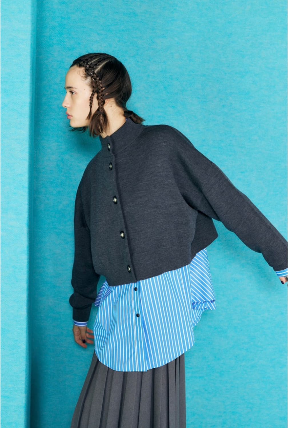 엔폴드 하이넥 루즈핏 가디건 상품이미지2