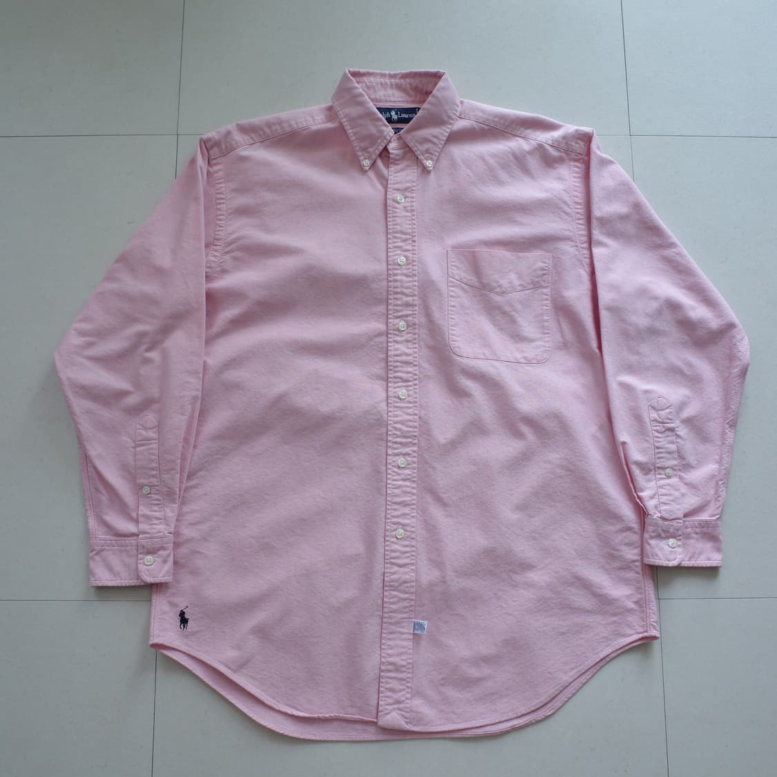90s 폴로 랄프로렌 빅 옥스포드 셔츠 핑크 (S) 상품이미지2