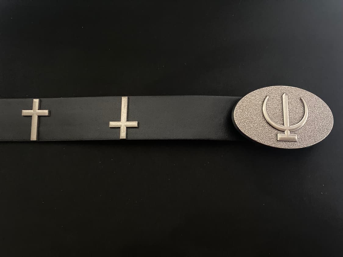 고딕 크로스 버클 레더 벨트 상품이미지2