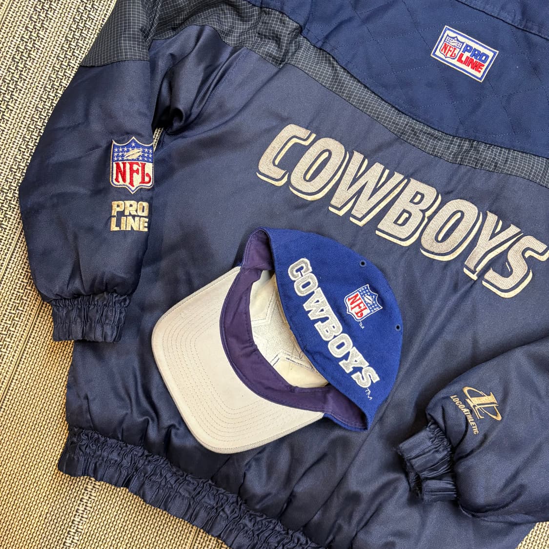 90s 달라스 카우보이 로고 애슬래틱 NFL 프로라인 푸퍼 자켓 상품이미지8