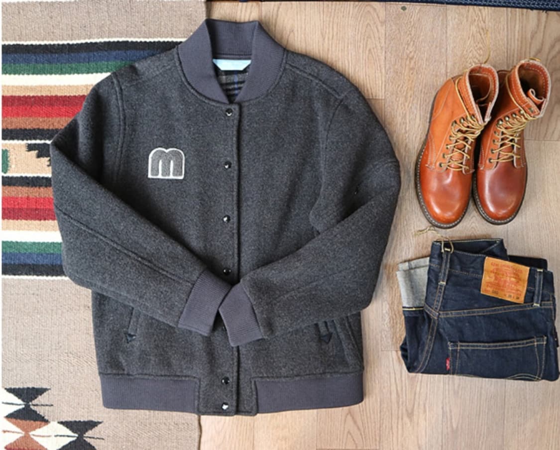 일본판 MUNSINGWEAR 먼싱웨어 스포츠 울 바시티 자켓 상품이미지1