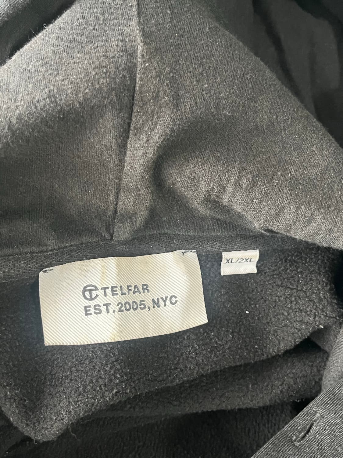 [XL/2XL] 텔파 빈티지 크랙로고 후드집업 블랙 상품이미지4