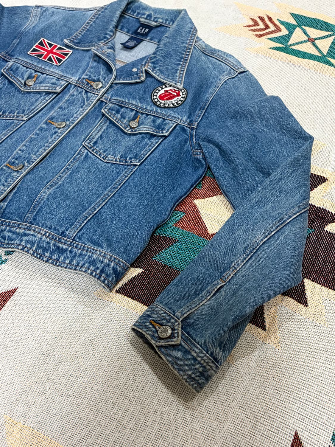 90s 올드 갭 롤링스톤즈 크롭 데님 트러커 상품이미지2