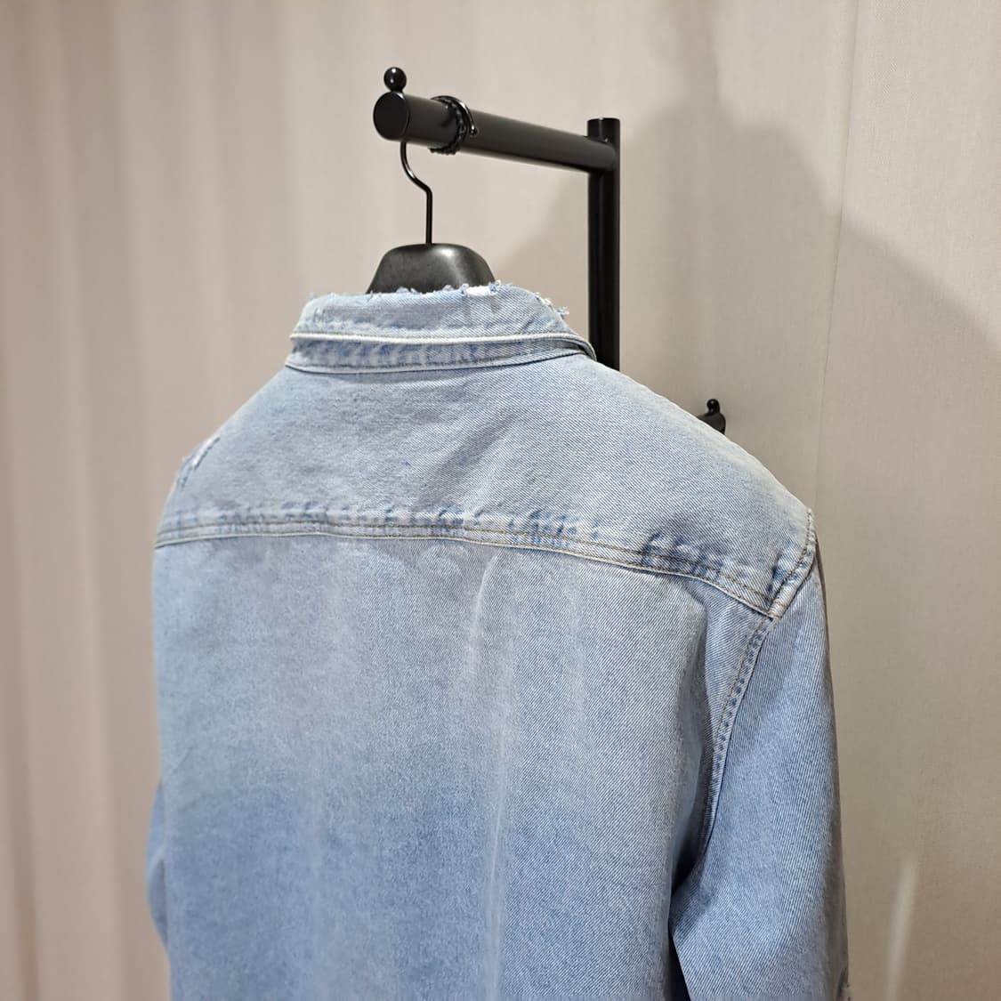 (택포) 자라 릴렉스핏 웨스턴 데미지 아우터 셔츠 XL B468 상품이미지4