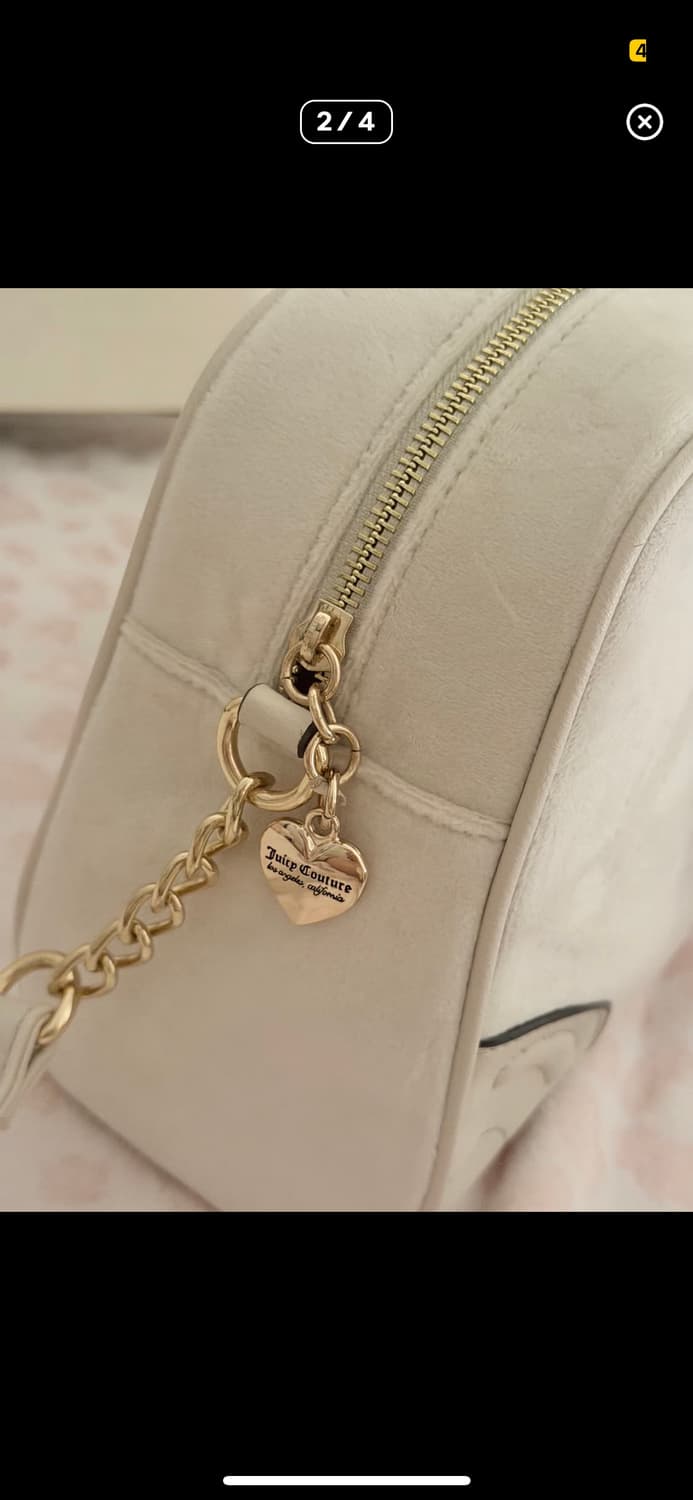 쥬시꾸뛰르 시로갸루 화이트 벨벳 크로스백 y2k 상품이미지2