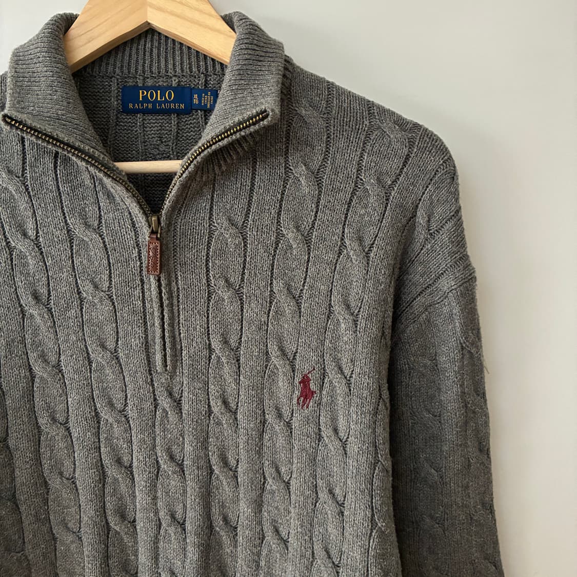 폴로 랄프로렌 신형 케이블 반집업 니트 상품이미지2