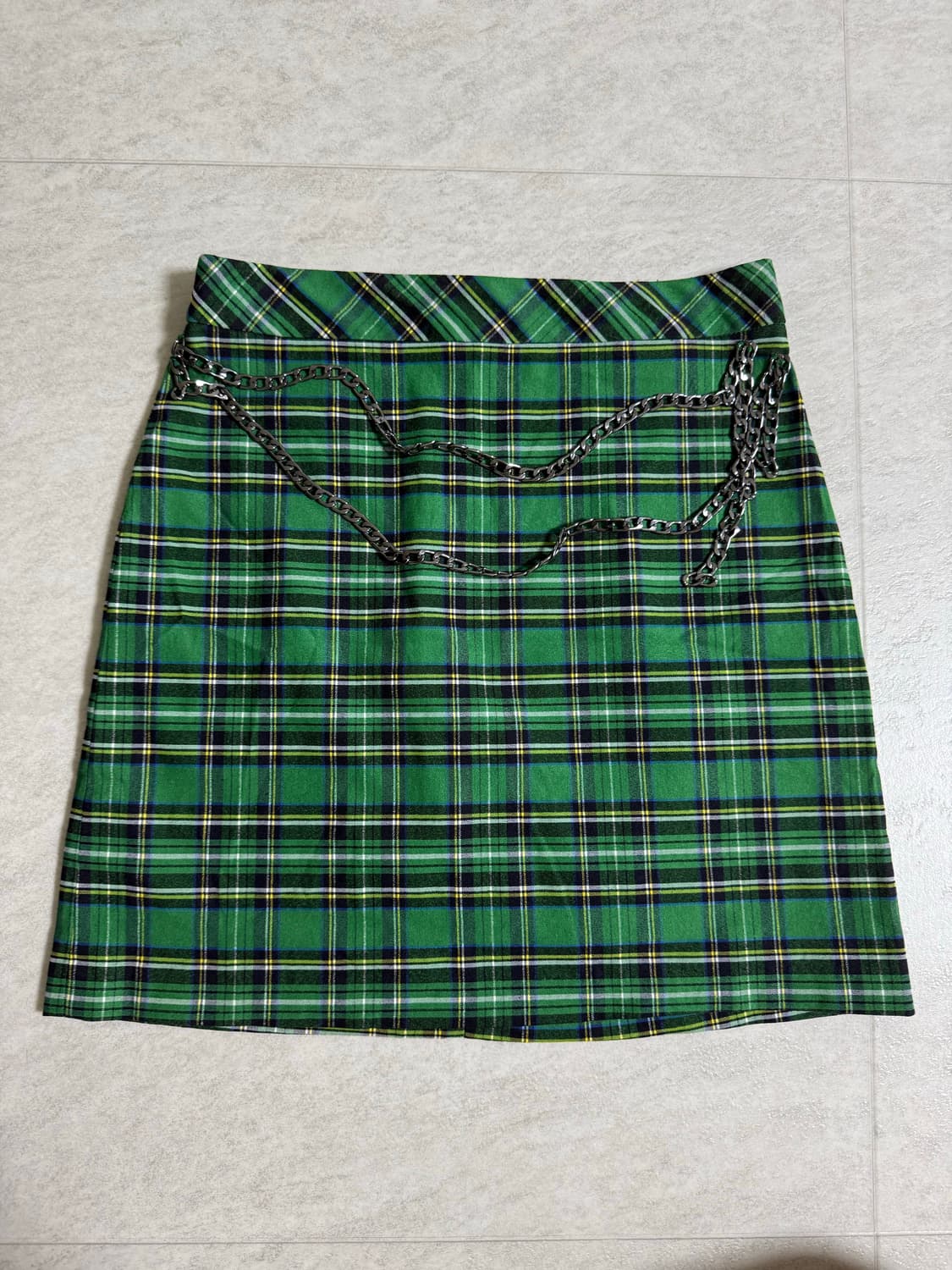Zara Chain Green Check Skirt 상품이미지2