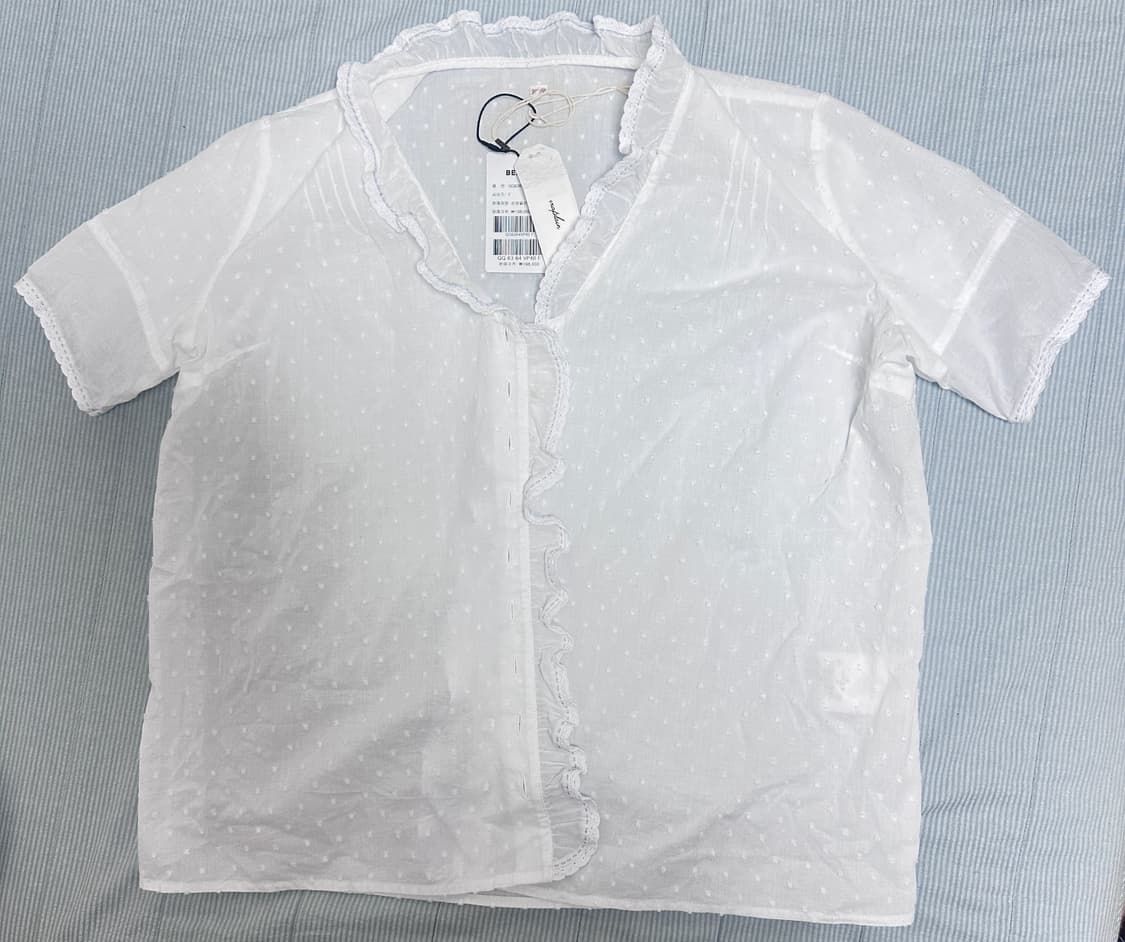 비아플레인 Via Bell Frill Cotton Blouse (새상품) 상품이미지1