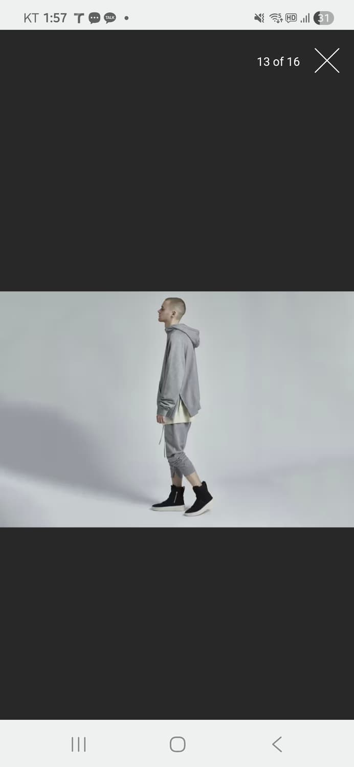 피오갓 2nd 컬렉션 그레이 하프 후드집업 (M) 상품이미지1