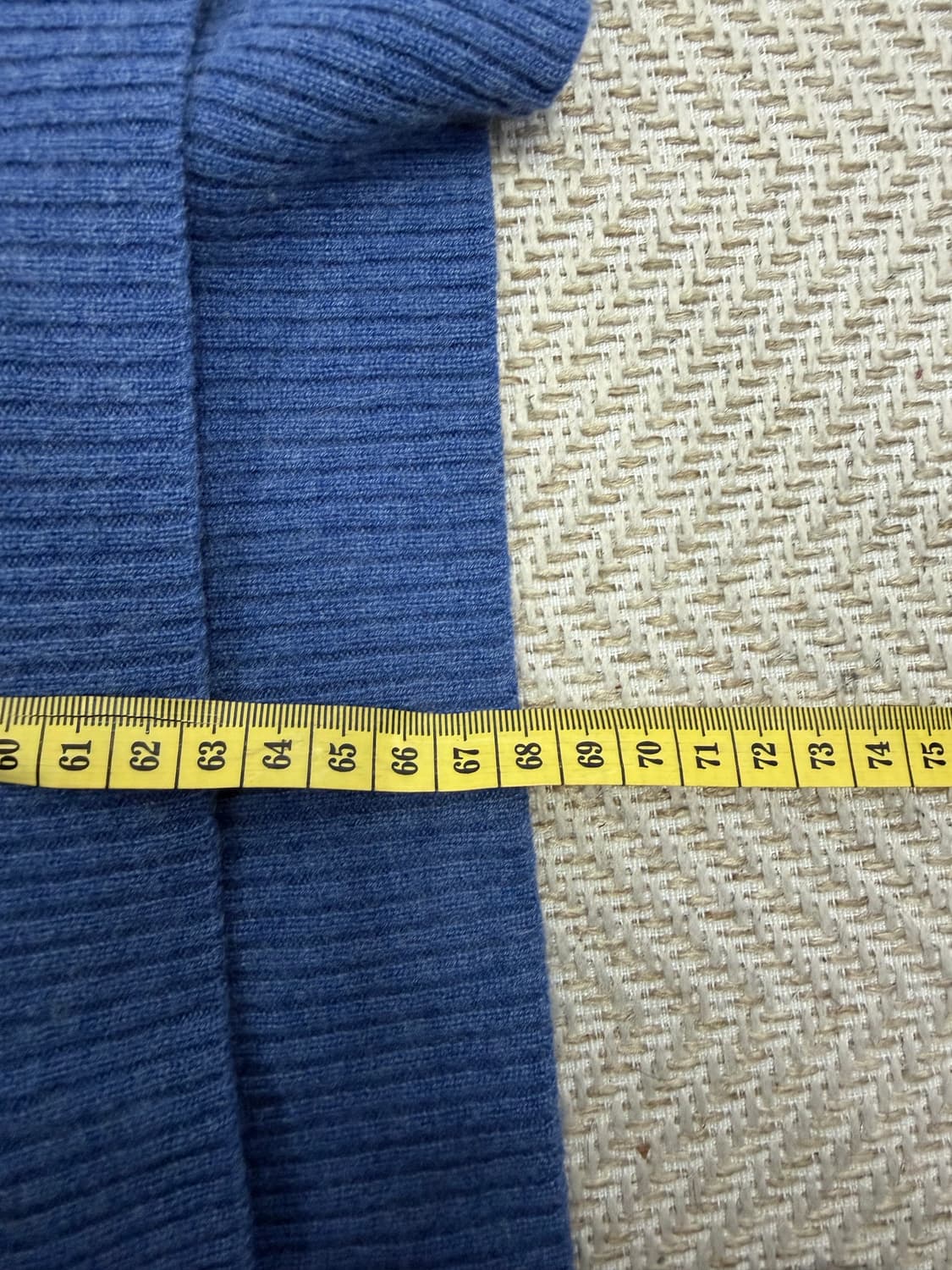 정품) 라운드넥 블루 캐시미어100 니트 스웨터 77~ 상품이미지7